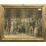 LARTET "19th Century Study of Fashionably Dressed Figures in a Park or Promenade" pencil and