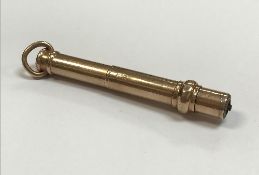 A 9 carat gold cased cigar piercer 8.