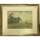 ALFRED MONTAGUE RIVERS "Country Scene with Shepherd and his Sheep" watercolour signed and dated '26