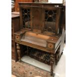 An early 20th Century mahogany bonheur du jour or bureau cabinet,