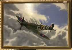 W ORAM "Spitfire Vb" oil on board, signed,