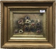 OWEN BOWEN (Staithes Group 1873-1967) "Still Life of Anemones" oil on board signed and dated '53