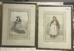 H T M (19TH CENTURY SCOTTISH SCHOOL) A pair of 19th Century watercolour studies of Scottish girls