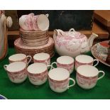 A circa 1900 Wedgwood transfer decorated tea set,