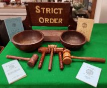 A collection of items relating to the RAOB Buffaloes Cirencester Branch, to include wooden bowls,