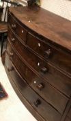 A 19th Century mahogany bow fronted chest of two short over three long graduated drawers,