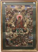 19TH CENTURY TIBETAN SCHOOL THANKA "Depicting Buddha possibly Shakyamuni Sitting in a Meditative