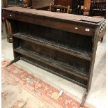 An oak two tier dresser plate rack of typical form