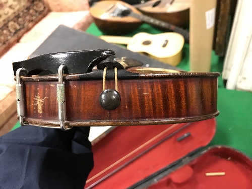 An early 20th Century child's violin in case, - Image 13 of 18