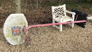 A basketball net on stand,