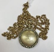 A Victorian 9 carat gold locket together with a 9 carat belcher chain weighing approx. 17.