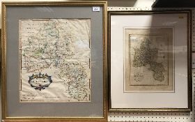 AFTER ROBERT MORDEN "Map of Gloucestershire" hand coloured engraving together with AFTER J SKELTON