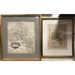 AFTER ROBERT MORDEN "Map of Gloucestershire" hand coloured engraving together with AFTER J SKELTON