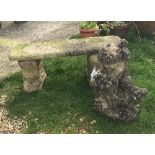 A concrete garden bench,