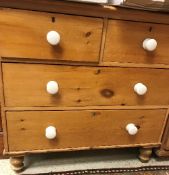 A Victorian pine chest of two short over two long drawers