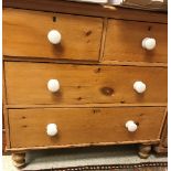 A Victorian pine chest of two short over two long drawers