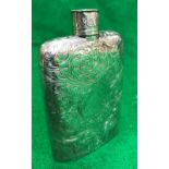 A small silver hip flask in the manner of Nathaniel Mills (maker's mark rubbed, Birmingham 1852),