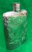 A small silver hip flask in the manner of Nathaniel Mills (maker's mark rubbed, Birmingham 1852),