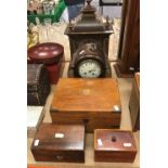 A collection of items comprising a 19th Century German mantel clock,