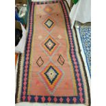 A 20th Century Kelim rug in blue, red, b