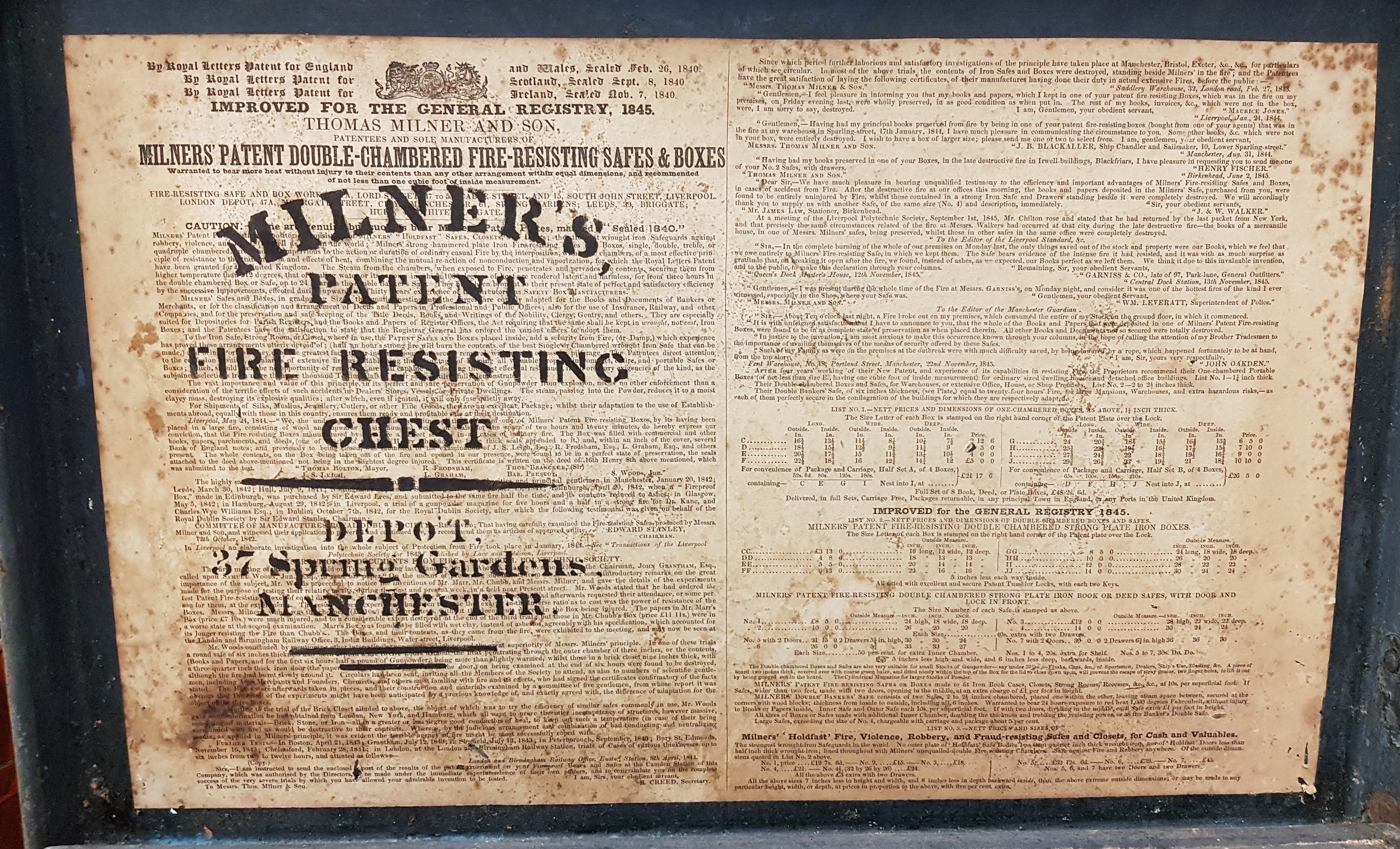 A Victorian milliner's patent fire resis - Image 2 of 3