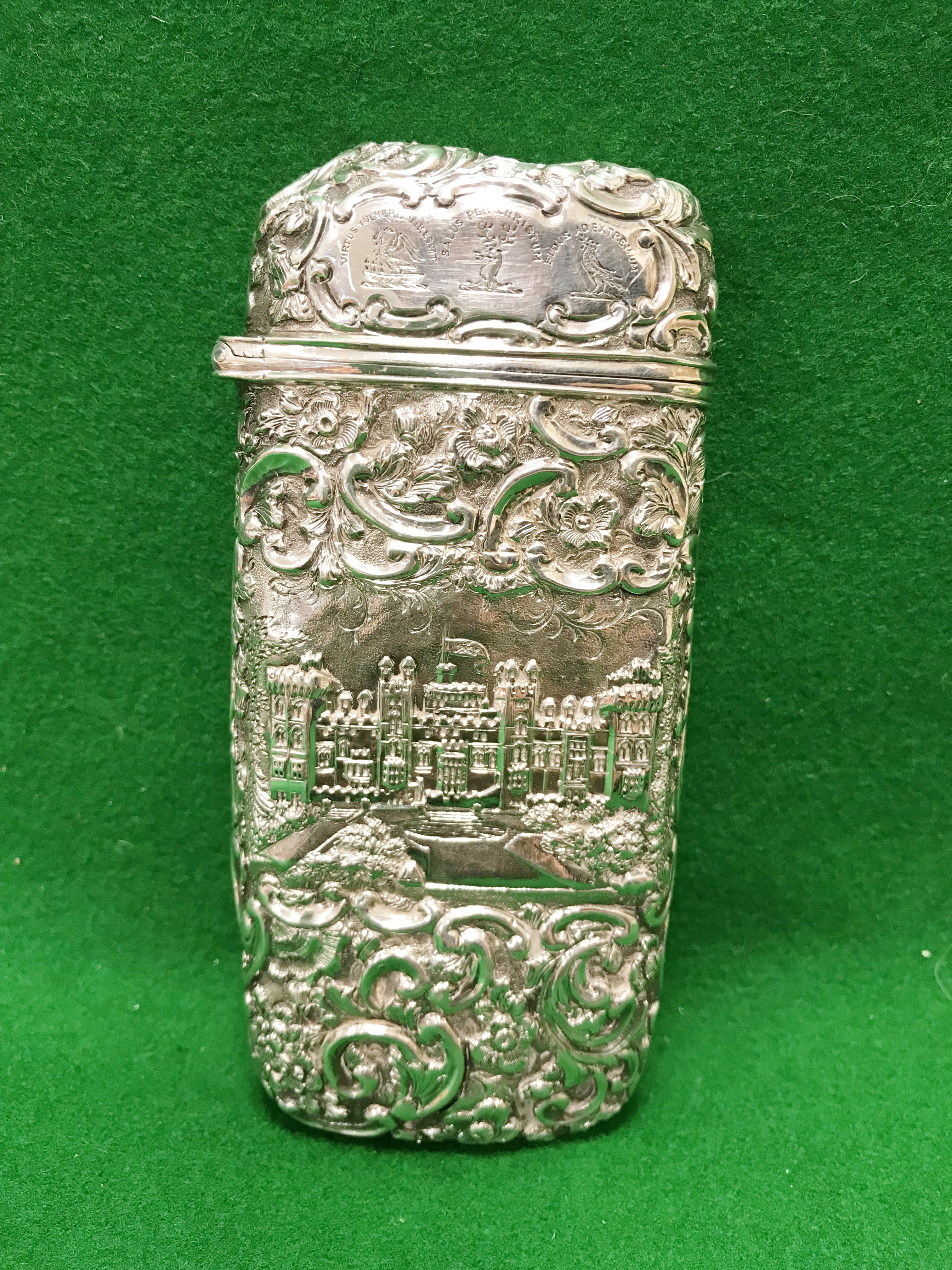 A silver cigar case (by Nathaniel Mills,