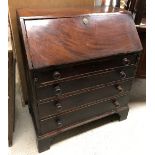 A 19th Century mahogany bureau, the fall