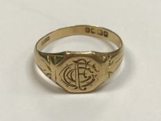 A Victorian 18 carat gold signet ring be