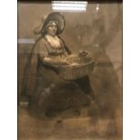 E J HAGUE "Woman with Basket of Bread" c