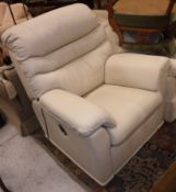 A modern G-Plan cream leather upholstere