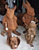 A group of cast iron figures to inclued