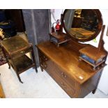 An Edwardian mahogany and inlaid dressing chest,