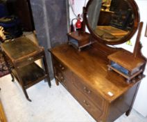 An Edwardian mahogany and inlaid dressing chest,