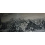 AFTER W P FRITH AND R A PINX "The Derby Day", black and white engraving, approx 132 cm x 72.
