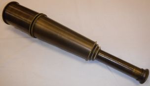 A modern reproduction brass four draw telescope inscribed "Broadhurst Clarkson & Co.