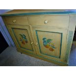 A modern painted pine bookcase cabinet in the 19th Century style with glazed two door upper section