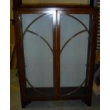 An Old Charm oak side cabinet with two drawers and two linenfold cupboard doors and a 1930's walnut