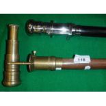 Two modern walking stick telescopes