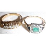 A Victorian diamond and 18 carat gold five stone set ring, approx 0.