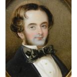 EARLY 19TH CENTURY ENGLISH SCHOOL "Gentleman in black bow tie,