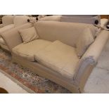 A modern fawn upholsterd Knowle style sofa (ex Laura Ashley) Size approx.