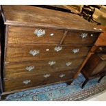 A 19th Century mahogany square front chest of two short over three long drawers,