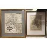 AFTER ROBERT MORDEN "Map of Gloucestershire" hand coloured engraving together with AFTER J SKELTON