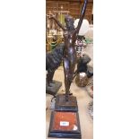 AFTER CHIPARUS - a chocolate patinated bronze of an Art Deco dancer. Size approx.