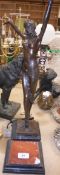 AFTER CHIPARUS - a chocolate patinated bronze of an Art Deco dancer. Size approx.