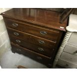 A mahogany square front chest of four long drawers Size approx 92cm long x 92cm high x 49cm deep