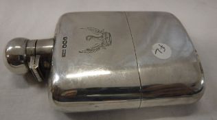 A George V silver hip flask (by James Dixon & Sons, Sheffield 1921),