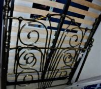 A modern anodised bedstead in the Victorian style (ex Gardiner Haskins Cirencester),
