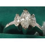 An 18 carat white gold diamond set ring,