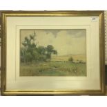 ALFRED MONTAGUE RIVERS "Country Scene with Shepherd and his Sheep" watercolour signed and dated '26
